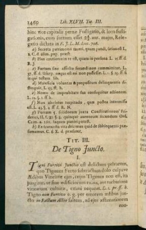 1460-1491, Tit. III. De Tigno Juncto - Tit. X. De Injuriis & Famosis Libellis