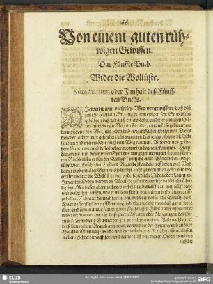 Das Fünffte Buch. Wider die Wollüste