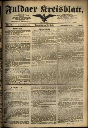 Ausgabe vom Donnerstag, den 26. April 1906.