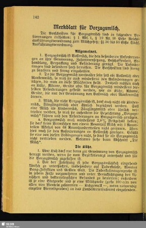 Merkblatt für Vorzugsmilch