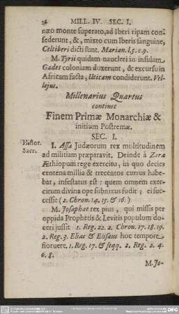 Mellanrius Quartus continet Finde Primae Monarchiae & initium Postremae