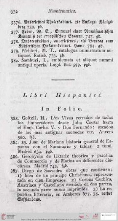 Libri Hispanici (Nr. 5383 - 5424)