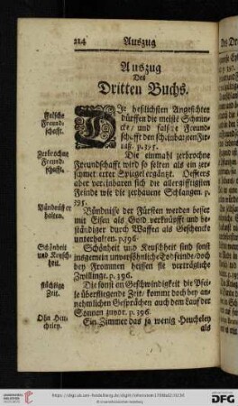 Auszug des Dritten Buchs