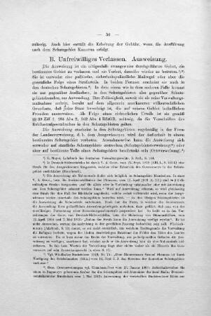 B. Unfreiwilliges Verlassen. Ausweisung.