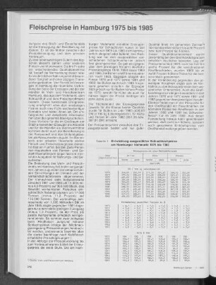 Entwicklung ausgewählter Schlachtviehpreise am Hamburger Viehmarkt 1975 bis 1985