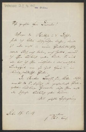 Brief an Friedrich Wilhelm Jähns : 19.02.1869