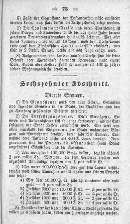 Sechszehnter Abschnitt. Directe Steuern.