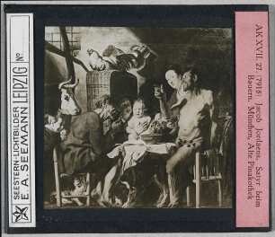 Jacob Jordaens: Satyr beim Bauern. München, Alte Pinakothek (Seestern-Nr. 7918)