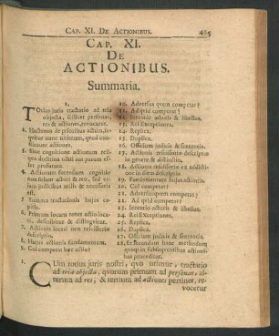 Cap. XI. De Actionibus.