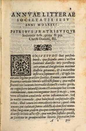 Annuae litterae Societatis Jesu : anni ... [2.] 1581 (1583)