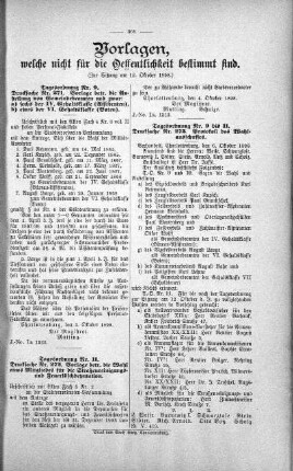 Vorlagen welche nicht für die Oeffentlichkeit bestimmt sind., 12. Oktober 1898