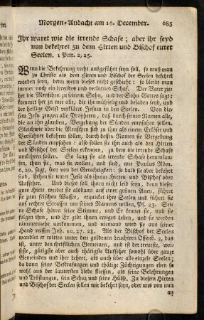 685-696, Morgen-Andacht am 16. December. - Abend-Andacht am 18. December.