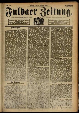 Ausgabe vom Freitag, den 06. März 1891.