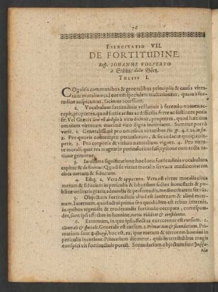 Exercitatio VII. De Fortitudine