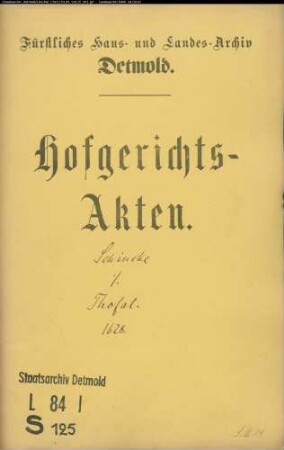 Schincke, Johann gegen Johann Thofall - Immission (Besitzeinweisung)