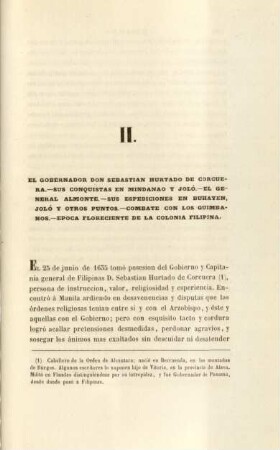 II. El Gobernador Don Sebastian Hurtado de Corcuera ...