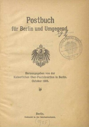 1905: Postbuch für Berlin und Umgegend