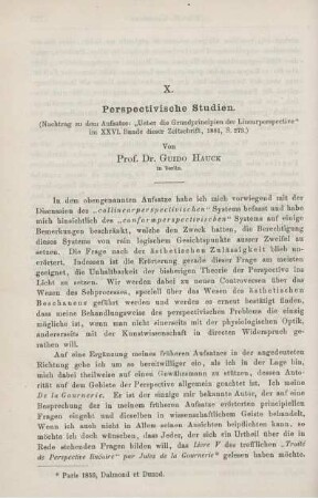 X. Perspectivische Studien.