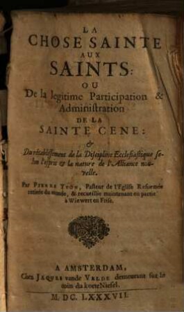 La Chose sainte aux Saints