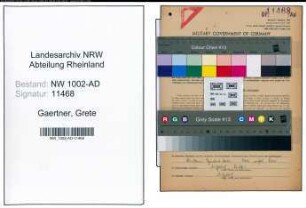 Entnazifizierung Grete Gaertner, geb. 12.08.1914 (Stenotyp.)