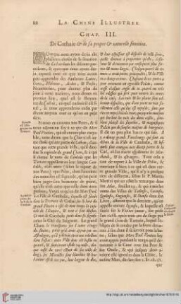 Chap. III: De Cathaie & de sa propre & naturelle situation