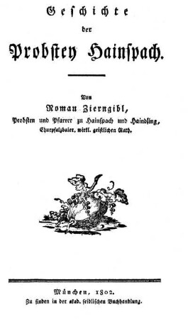 Geschichte der Probstey Hainspach