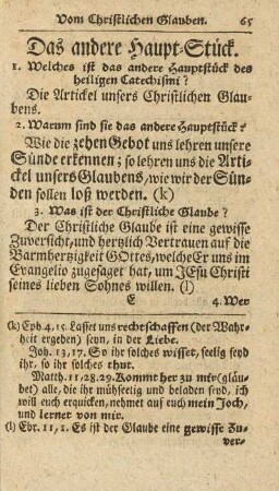 Das anderer Haupt-Stück. Vom Christlichen Glauben