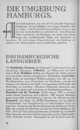 Die Umgebung Hamburgs.