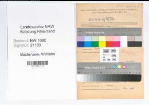 Entnazifizierung Wilhelm Bachem, geb. 26.02.1908 (Postsekretaer)