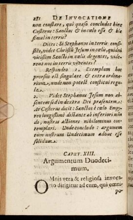 Caput XIII. Argumentum Duodecimum.