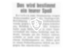 Das wird bestimmt ein teurer Spaß