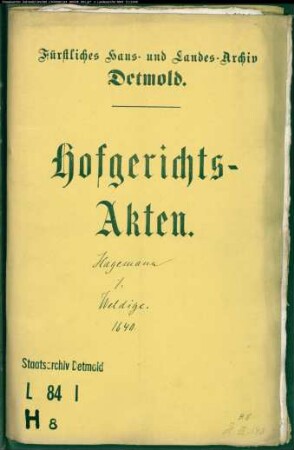 Hagemann, Dietrichs Vormunde gegen Franz Weldige - Brautschatz