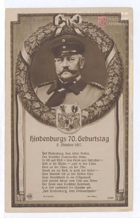 Hindenburgs 70. Geburtstag - 2. Oktober 1917