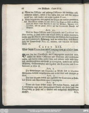 Caput XIX. Was beym Exerciren mit Compagnien zu observiren.