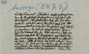 Brief an Conrad Ansorge