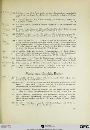 Miniaturen, Graphik, Bücher (Nr. 568-584)