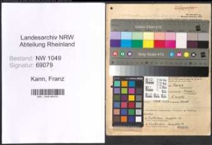 Entnazifizierung Franz Kann , geb. 29.06.1905 (Stellmacher)