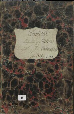 Kirchenbuchduplikat der evangelischen Gemeinde Lübbecke, Kreis Lübbecke (GHTK 1826) (Gemeinde: Evangelische Gemeinde Lübbecke)