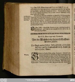 Am XIX. Sonntage nach Trinitatis. Von der Wahrheit oder dem rechtschaffenen Wesen in Jesu.