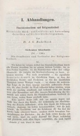 225-257 Staatskirchenthum und Religionsfreiheit : VII. Abschnitt