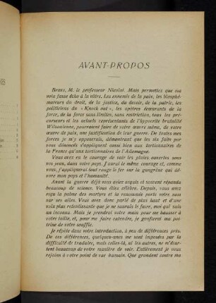 V-VII, Avant-Propos