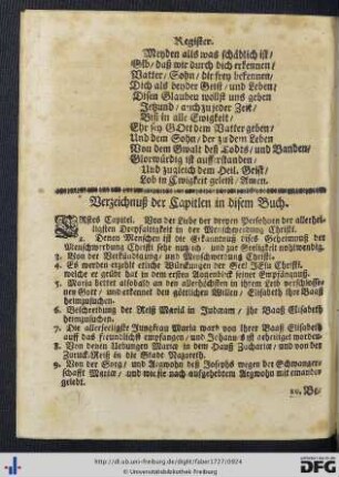 Verzeichniß der Capitlen in disem Buch.