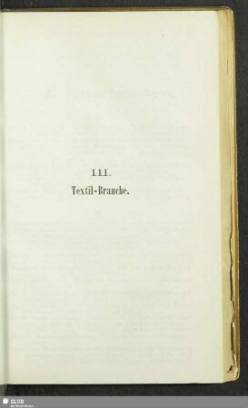 III. Textil-Branche