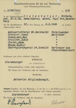 Dietenberger, Wilhelm