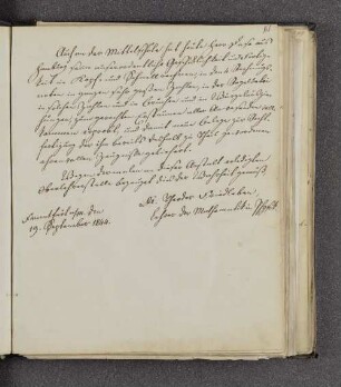 Theodor Friedleben. – Frankfurt am Main, 19.09.1844