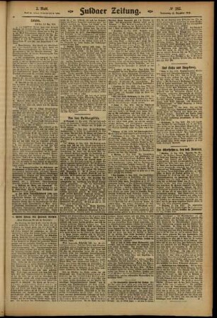 Zweite Ausgabe vom Donnerstag, den 12. Dezember 1912.
