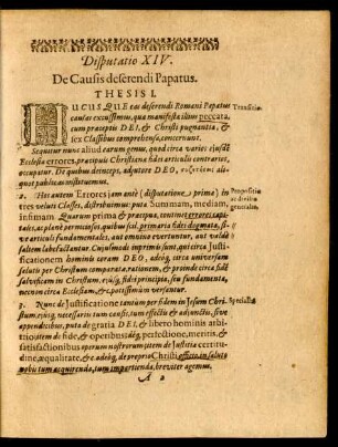 Disputatio XIV. De Causis deserendi Papatus.