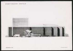 Stadttheater, Krefeld: Ansicht Westen, 2. Entwurf