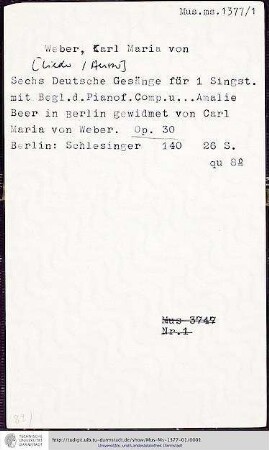 Sechs Deutsche Gesänge