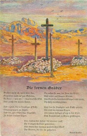 Postkarte "Die fernen Gräber"